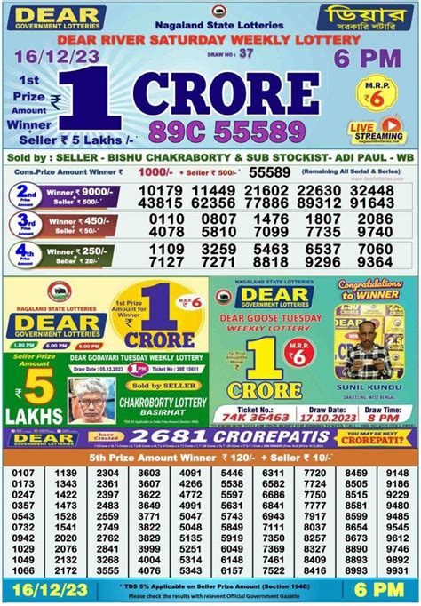 16 tarikh ke lottery sambad|Lottery Sambad Today Result 1 PM 6 PM 8 PM Nagaland State Dear Lo.